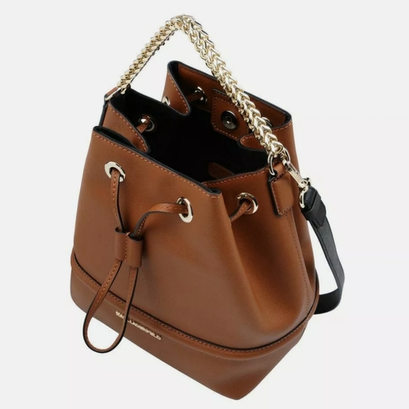 Karl Lagerfeld Safifano Leather Bucket Handbag - Picture 2 of 5